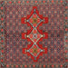 Square Traditional Saffron Red Persian Rug, tr2435