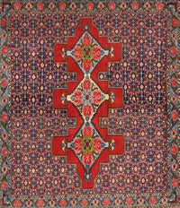 Machine Washable Traditional Saffron Red Rug, wshtr2435