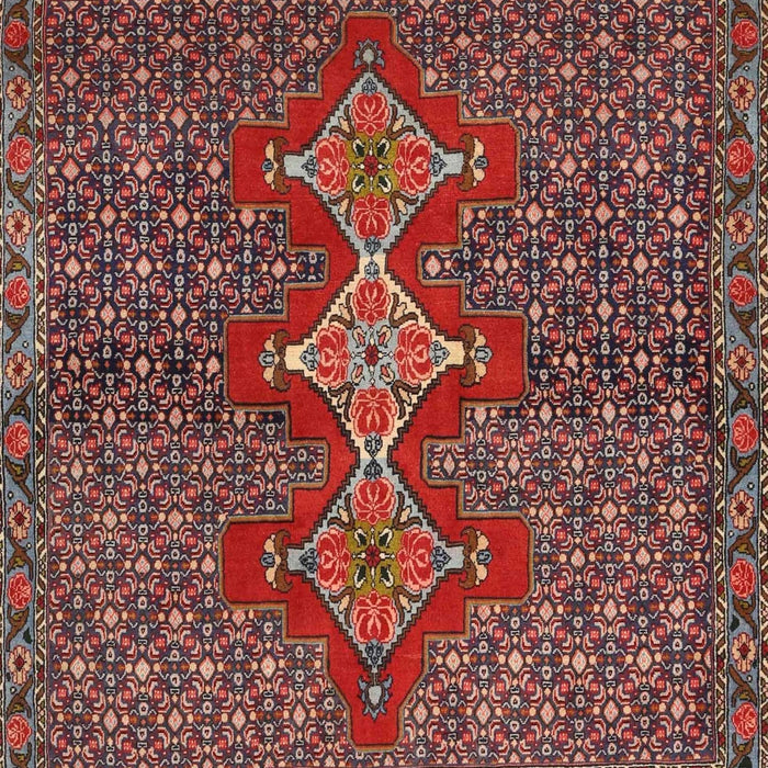 Machine Washable Traditional Saffron Red Rug, wshtr2435