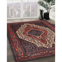 Traditional Dark Gold Brown Medallion Rug, tr2436