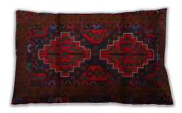Traditional Classic Rectangular Burgundy Brown Lumbar Throw Pillow, 13 inch by 19 inch, lbtr2437
