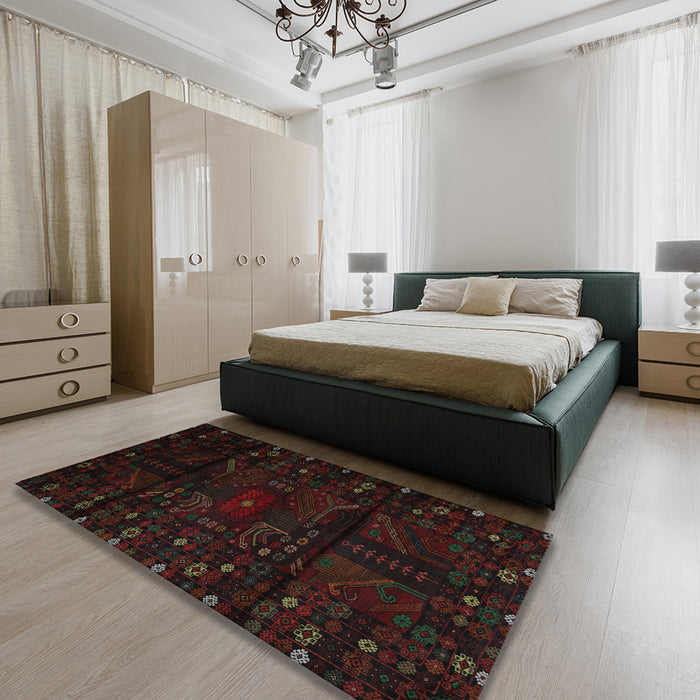 Traditional Red Persian Rug in a Bedroom, tr2440