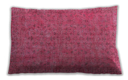Traditional Classic Rectangular Dark Hot Pink Lumbar Throw Pillow, 13 inch by 19 inch, lbtr2441