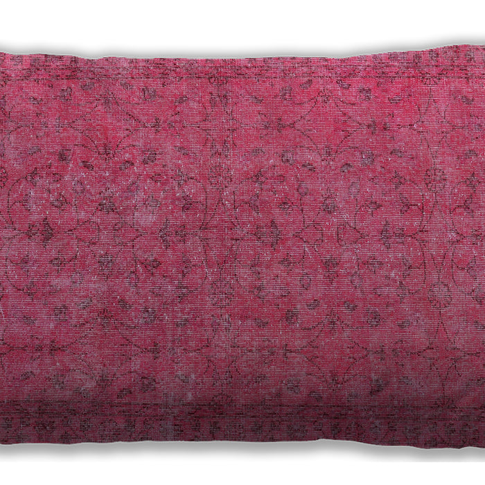 Traditional Classic Rectangular Dark Hot Pink Lumbar Throw Pillow, 13 inch by 19 inch, lbtr2441