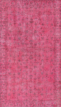 Machine Washable Traditional Dark Hot Pink Rug, wshtr2441