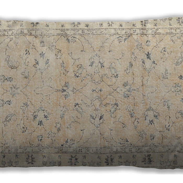 Traditional Classic Rectangular Light French Beige Brown Lumbar Throw Pillow, 13 inch by 19 inch, lbtr2443