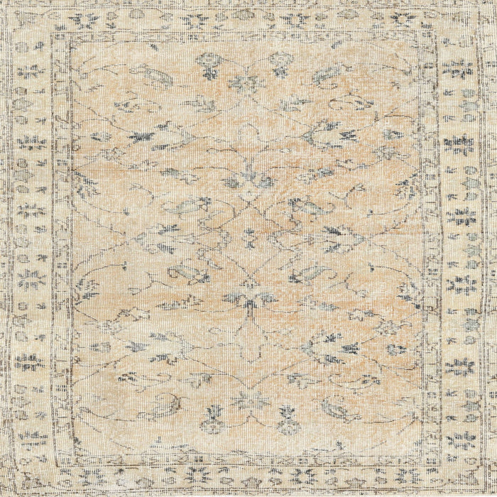 Round Machine Washable Traditional Light French Beige Brown Rug, wshtr2443