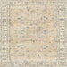 Round Machine Washable Traditional Light French Beige Brown Rug, wshtr2443