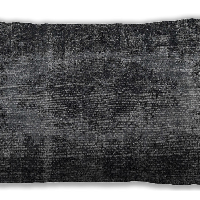 Traditional Classic Rectangular Charcoal Black Lumbar Throw Pillow, 13 inch by 19 inch, lbtr2444