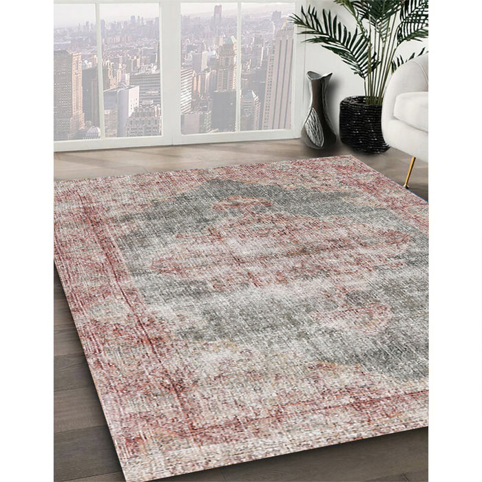 Machine Washable Traditional Rose G Pink Rug in a Family Room, wshtr2445