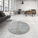 Round Traditional Gray Persian Rug in a Office, tr2446