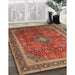 Traditional Red Medallion Rug in Family Room, tr244