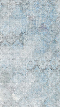 Machine Washable Traditional Pale Blue Lily Blue Rug, wshtr2450