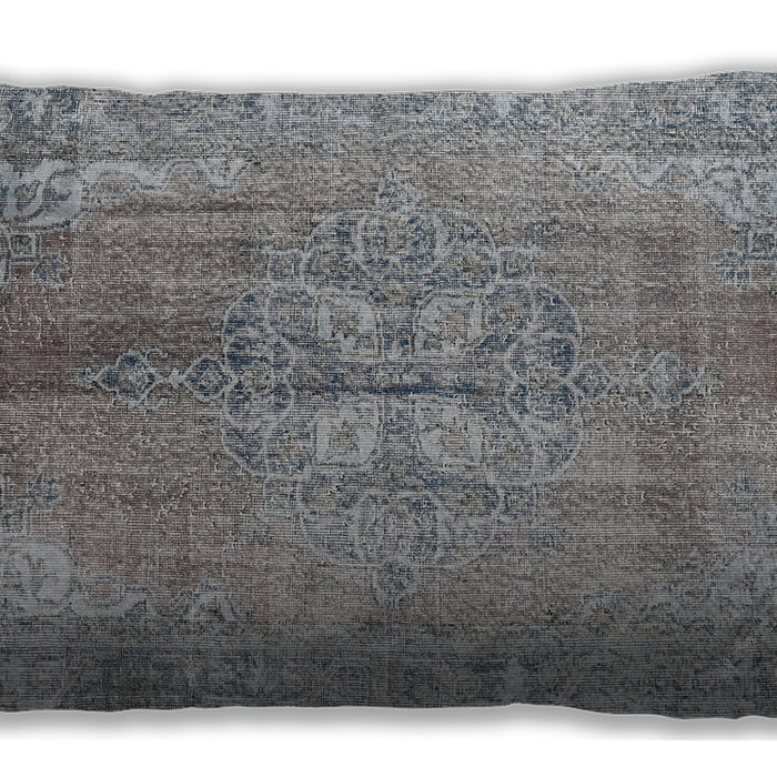 Traditional Classic Rectangular Gray Lumbar Throw Pillow, 13 inch by 19 inch, lbtr2451
