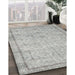 Traditional Gunmetal Gray Persian Rug in Family Room, tr2455