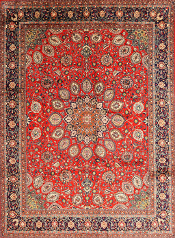 Machine Washable Traditional Tomato Red Rug, wshtr245