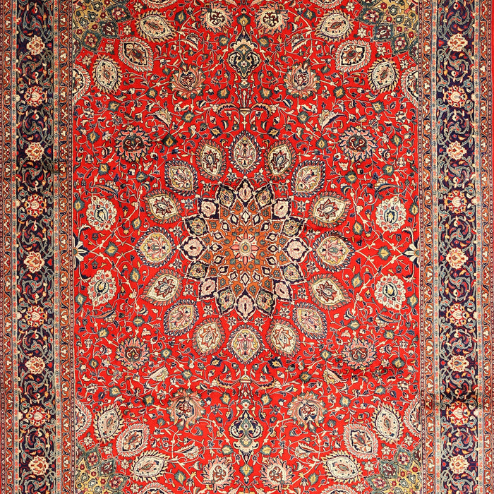 Machine Washable Traditional Tomato Red Rug, wshtr245