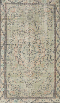 Machine Washable Traditional Khaki Green Rug, wshtr2460