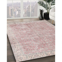 Machine Washable Traditional Rose G Pink Rug in a Family Room, wshtr2462