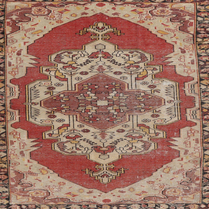 Square Traditional Fire Brick Red Persian Rug, tr2465