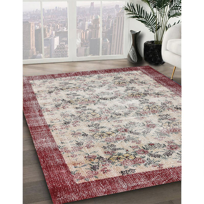 Traditional Chestnut Brown Persian Rug in Family Room, tr2466