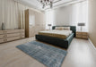 Traditional Silver Gray Persian Rug in a Bedroom, tr2467