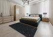 Machine Washable Traditional Black Rug in a Bedroom, wshtr2468