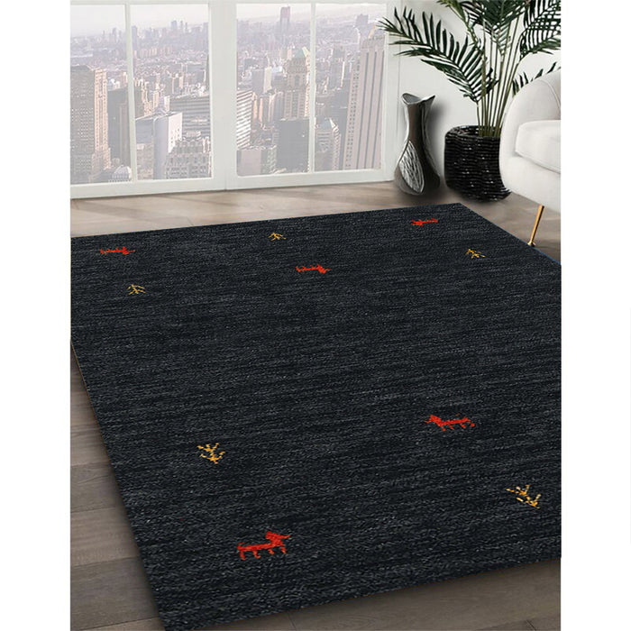 Traditional Black Persian Rug in Family Room, tr2468