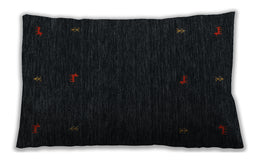 Traditional Classic Rectangular Black Lumbar Throw Pillow, 13 inch by 19 inch, lbtr2468