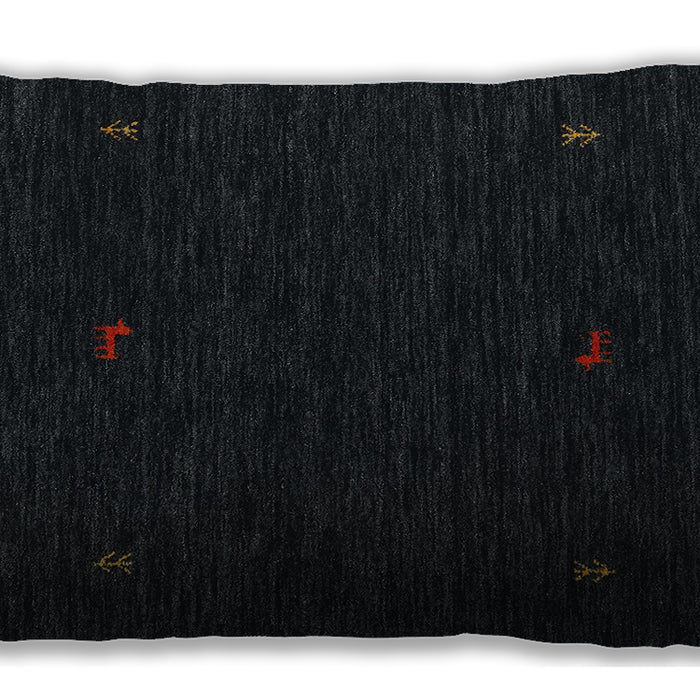 Traditional Classic Rectangular Black Lumbar Throw Pillow, 13 inch by 19 inch, lbtr2468