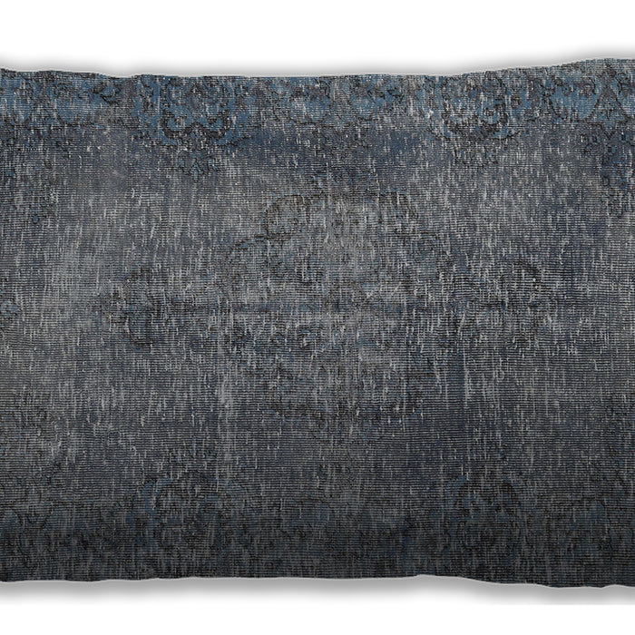 Traditional Classic Rectangular Dark Gray Lumbar Throw Pillow, 13 inch by 19 inch, lbtr2469