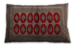 Traditional Classic Rectangular Saffron Red Lumbar Throw Pillow, 13 inch by 19 inch, lbtr2473