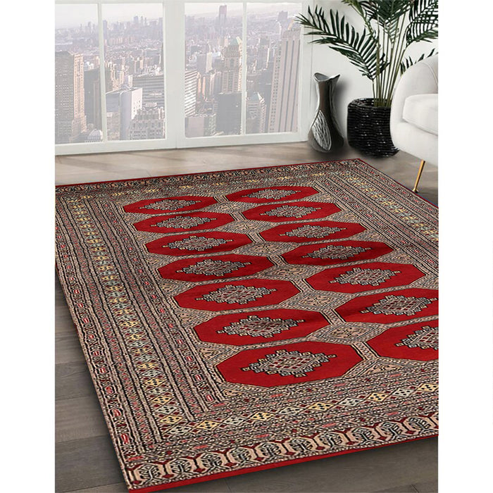 Machine Washable Traditional Saffron Red Rug in a Family Room, wshtr2473