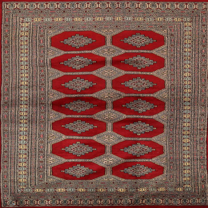 Round Machine Washable Traditional Saffron Red Rug, wshtr2473
