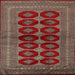 Square Traditional Saffron Red Persian Rug, tr2473