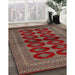 Traditional Saffron Red Persian Rug in Family Room, tr2473