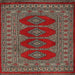 Square Traditional Dark Almond Brown Southwestern Rug, tr2478