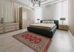 Machine Washable Traditional Dark Almond Brown Rug in a Bedroom, wshtr2478