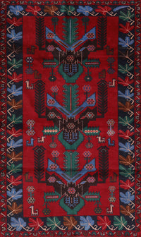 Machine Washable Traditional Tomato Red Rug, wshtr2479