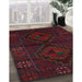 Traditional Burgundy Brown Persian Rug in Family Room, tr2481