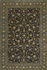 Machine Washable Traditional Midnight Gray Rug, wshtr2482