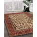 Traditional Saffron Red Persian Rug in Family Room, tr2483