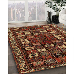 Traditional Maroon Red Persian Rug in Family Room, tr2485