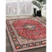 Traditional Light French Beige Brown Medallion Rug in Family Room, tr2488