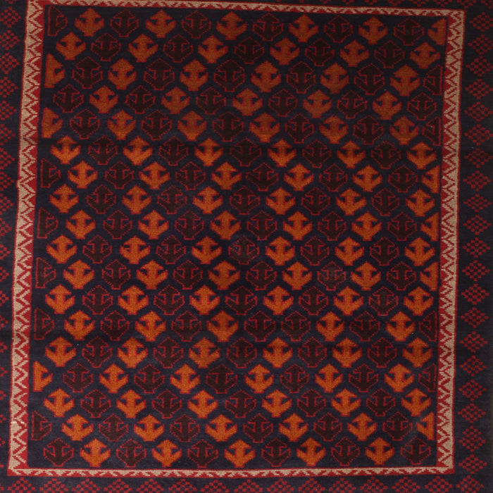 Square Traditional Wine Red Southwestern Rug, tr2490