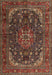 Machine Washable Traditional Deep Red Rug, wshtr2491