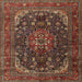 Square Traditional Deep Red Medallion Rug, tr2491