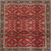 Square Traditional Dark Almond Brown Persian Rug, tr2492