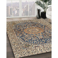 Traditional Coffee Brown Medallion Rug, tr2494