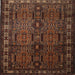 Round Machine Washable Traditional Sienna Brown Rug, wshtr2496